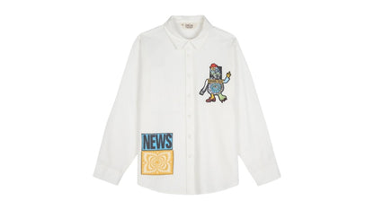 Brain Dead Truth Now Seersucker Shirt White
