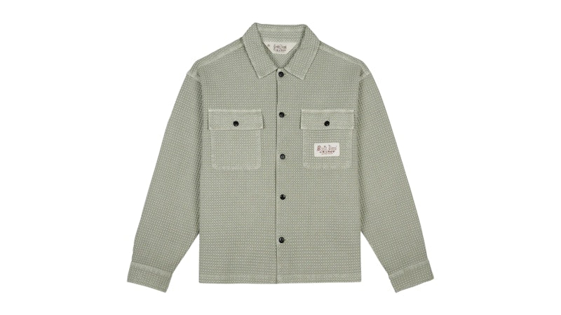 Brain Dead Waffle Button Front Shirt Stone