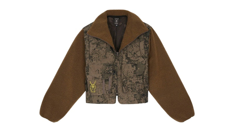Brain Dead x South2 West8 Fleece Sleeve Tenkara Short Jacket Grey