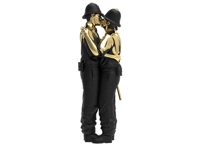 Brandalised Mighty Jaxx Kissing Coppers Gold Rush Edition Figure
