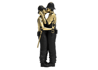 Brandalised Mighty Jaxx Kissing Coppers Gold Rush Edition Figure