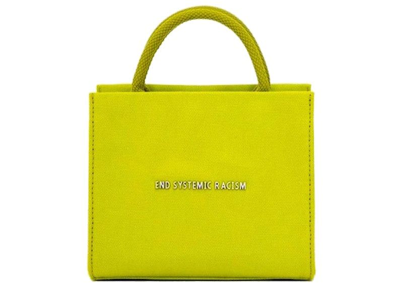Brandon Blackwood ESR "End Systemic Racism" Satin Canvas Tote Lime Green