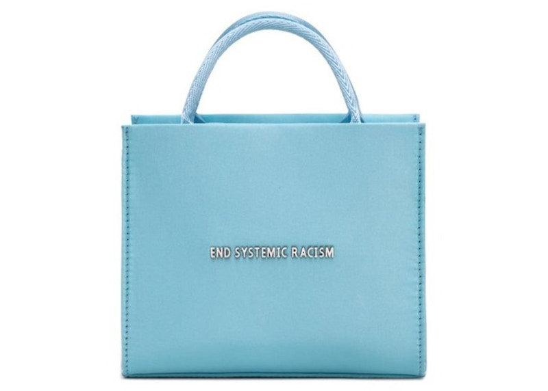Brandon Blackwood "End Systemic Racism" ESR Tote Baby Blue Satin