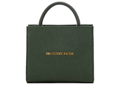 Brandon Blackwood "End Systemic Racism" ESR Tote Canvas Hunter Green