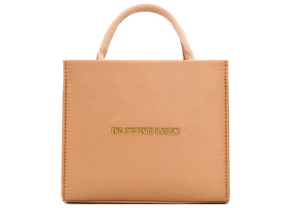 Brandon Blackwood "End Systemic Racism" ESR Tote Satin Beige
