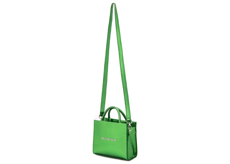 Brandon Blackwood "End Systemic Racism" ESR Tote Vegan Leather Metallic Green