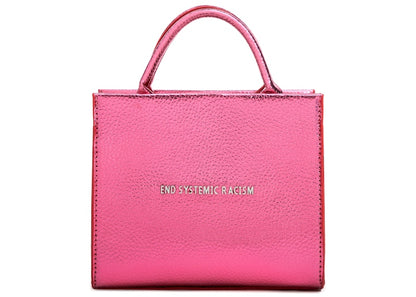 Brandon Blackwood "End Systemic Racism" ESR Tote Vegan Leather Metallic Pink