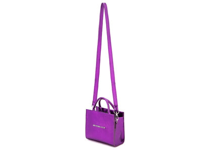 Brandon Blackwood "End Systemic Racism" ESR Tote Vegan Leather Metallic Purple