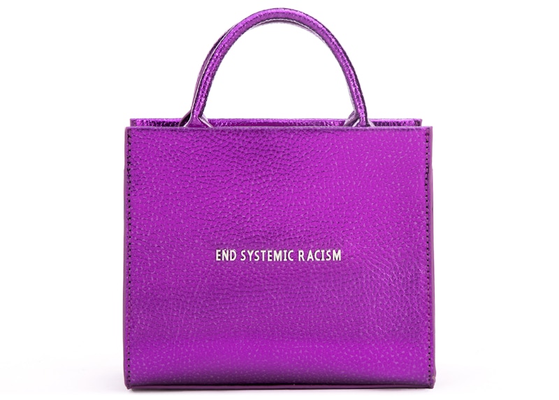 Brandon Blackwood "End Systemic Racism" ESR Tote Vegan Leather Metallic Purple