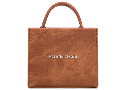 Brandon Blackwood "End Systemic Racism" ESR Tote Wax Denim Brown