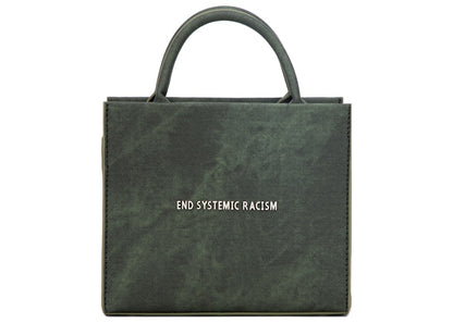 Brandon Blackwood "End Systemic Racism" ESR Tote Wax Denim Hunter Green