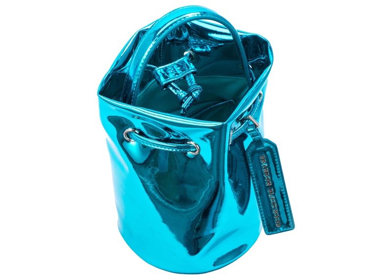 Brandon Blackwood Kamal Bucket Bag Blue Metallic Mirror
