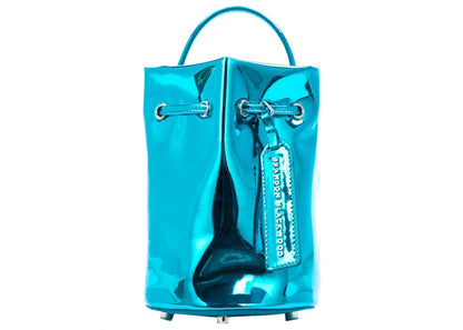 Brandon Blackwood Kamal Bucket Bag Blue Metallic Mirror