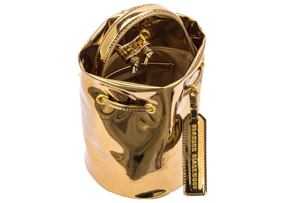 Brandon Blackwood Kamal Bucket Bag Gold Metallic Mirror
