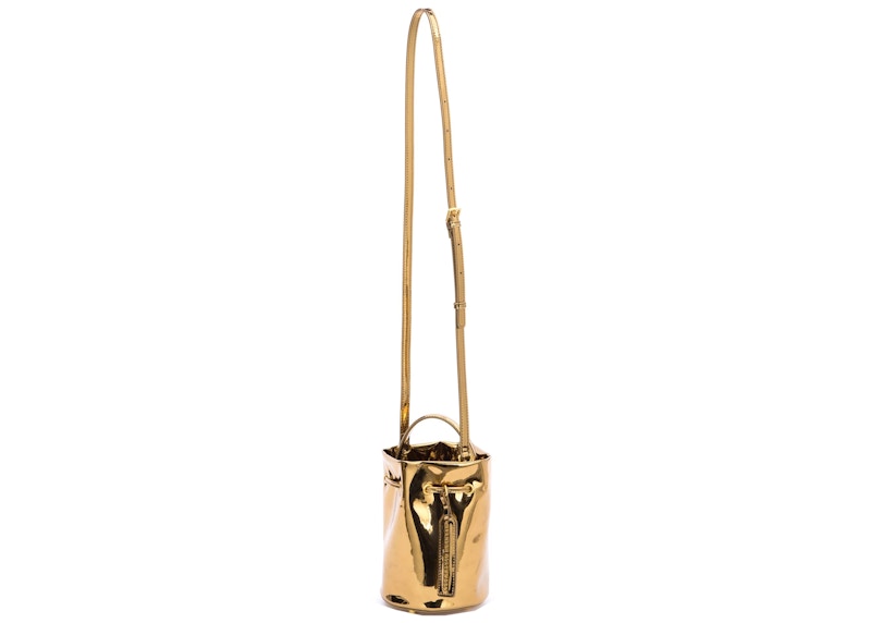 Brandon Blackwood Kamal Bucket Bag Gold Metallic Mirror