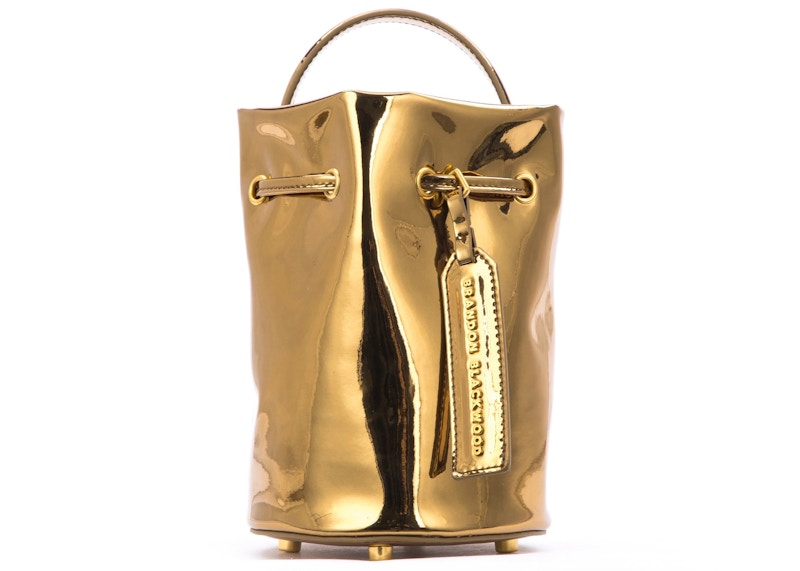Brandon Blackwood Kamal Bucket Bag Gold Metallic Mirror