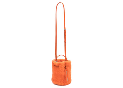 Brandon Blackwood Kamal Bucket Bag Shearling Burnt Orange