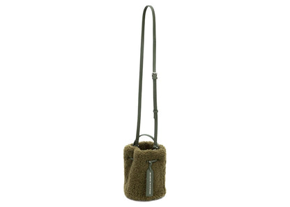 Brandon Blackwood Kamal Bucket Bag Shearling Green