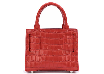Brandon Blackwood Kuei Bag Croc Embossed Leather Red
