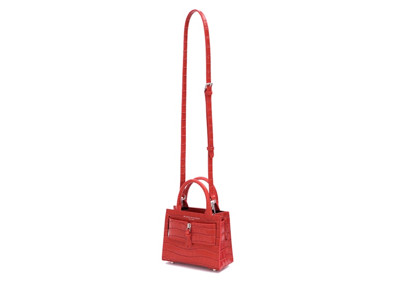 Brandon Blackwood Kuei Bag Croc Embossed Leather Red