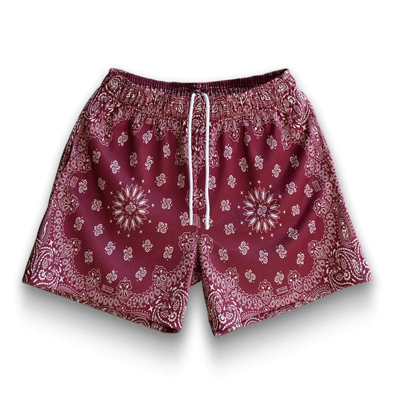 Bravest Studios Burgundy Paisley Shorts Burgundy