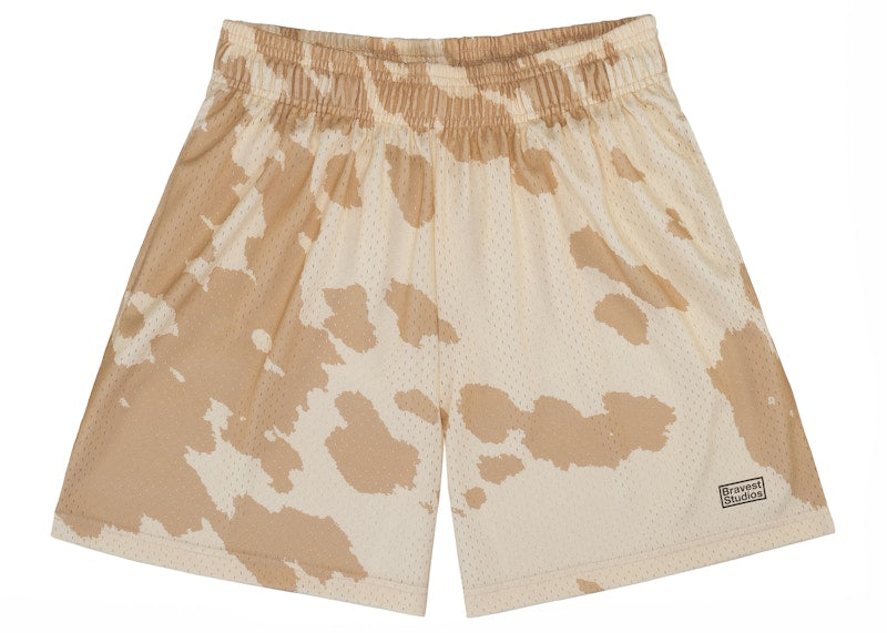 Bravest Studios Cow Print Shorts Brown/Tan