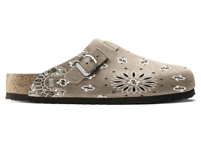Bravest Studios Suede Paisley Clogs Camel