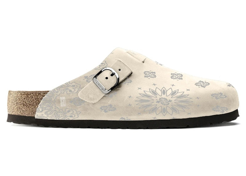 Bravest Studios Suede Paisley Clogs Cream