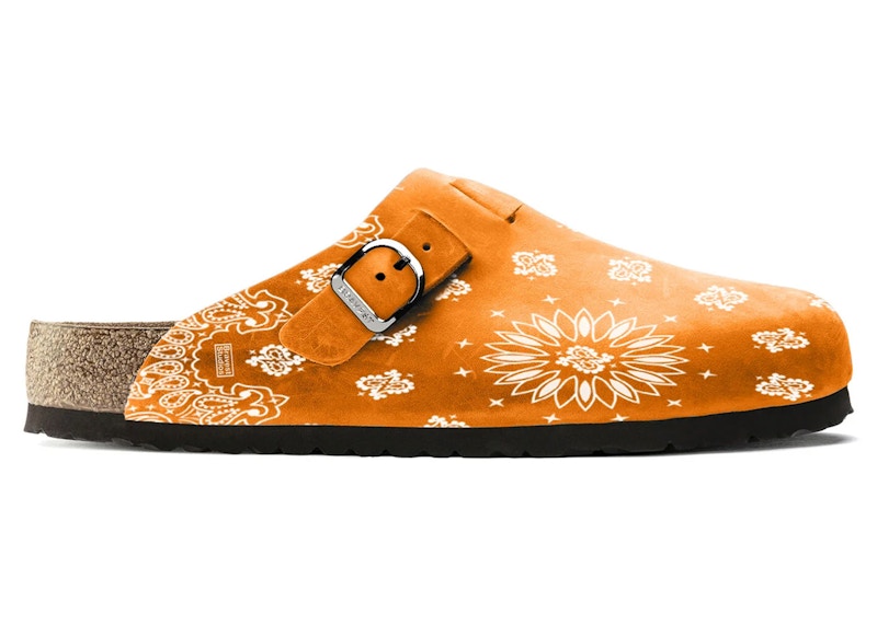 Bravest Studios Suede Paisley Clogs Orange