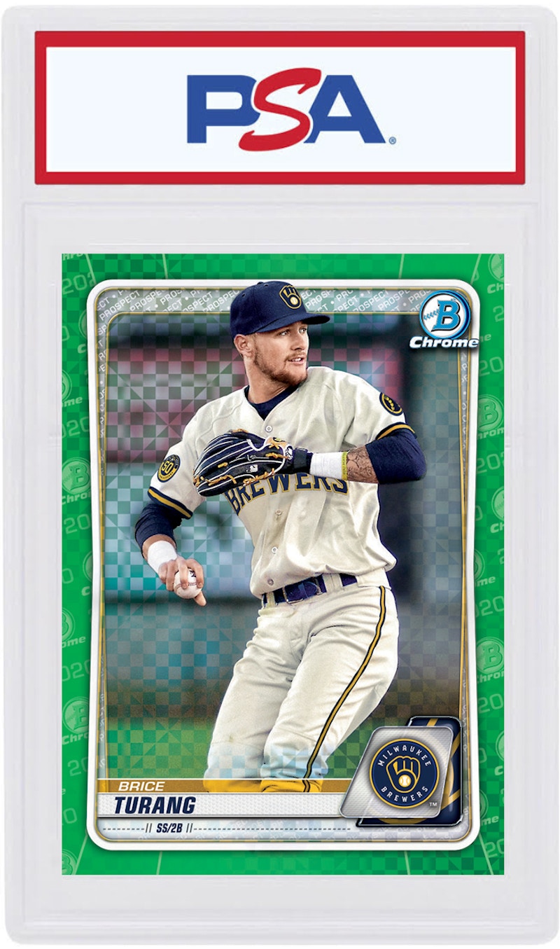 Brice Turang 2020 Bowman Chrome X Green X-Fractor /31 #BCP-168 (PSA or BGS Graded)