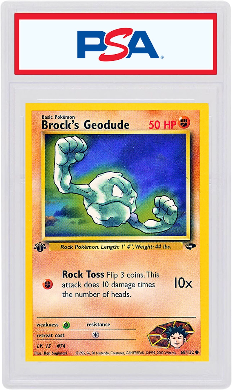 Brock's Geodude 2000 Pokemon TCG Gym Challenge 1st Edition #68/132 (PSA or BGS Graded)