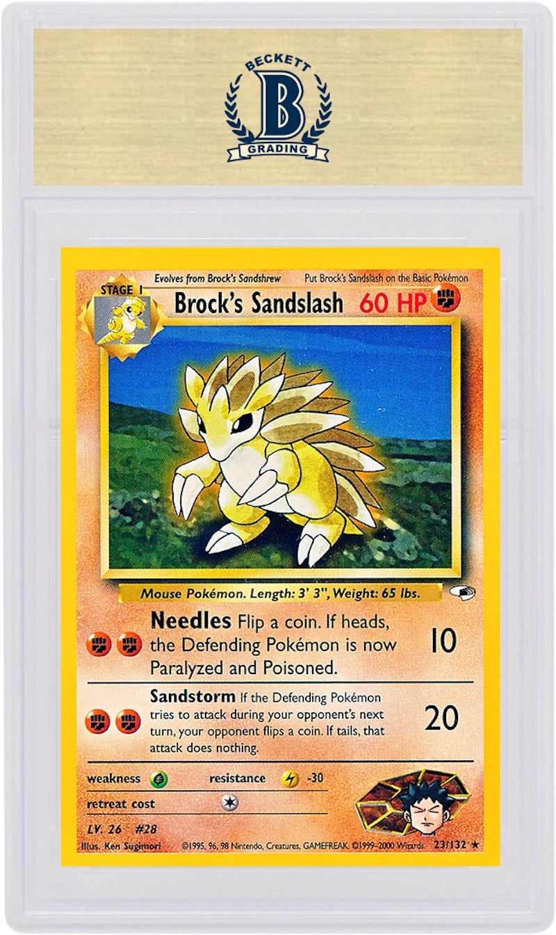 Brock's Sandslash 2000 Pokemon TCG Gym Heroes #23/132 (PSA or BGS Graded)
