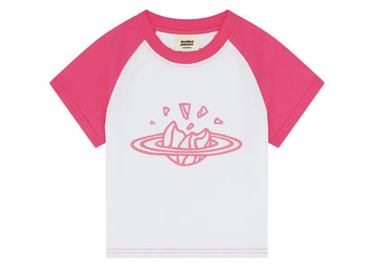 Broken Planet Baby Tee Snow White/Pink