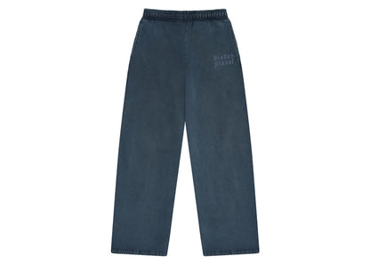 Broken Planet Basics Wide Leg Sweatpants Washed Outer Space Blue