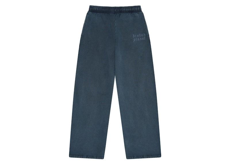 Broken Planet Basics Wide Leg Sweatpants Washed Outer Space Blue