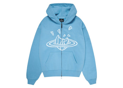 Broken Planet Zip-Up Hoodie Light Blue