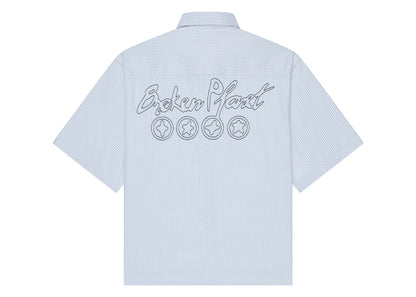 Broken Planet Button-Up Shirt White/Gray