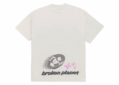 Broken Planet Cosmic Speed T-shirt Bone White