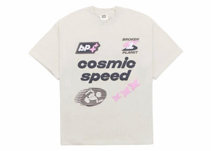 Broken Planet Cosmic Speed T-shirt Bone White