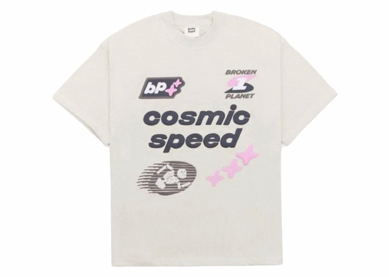 Broken Planet Cosmic Speed T-shirt Bone White