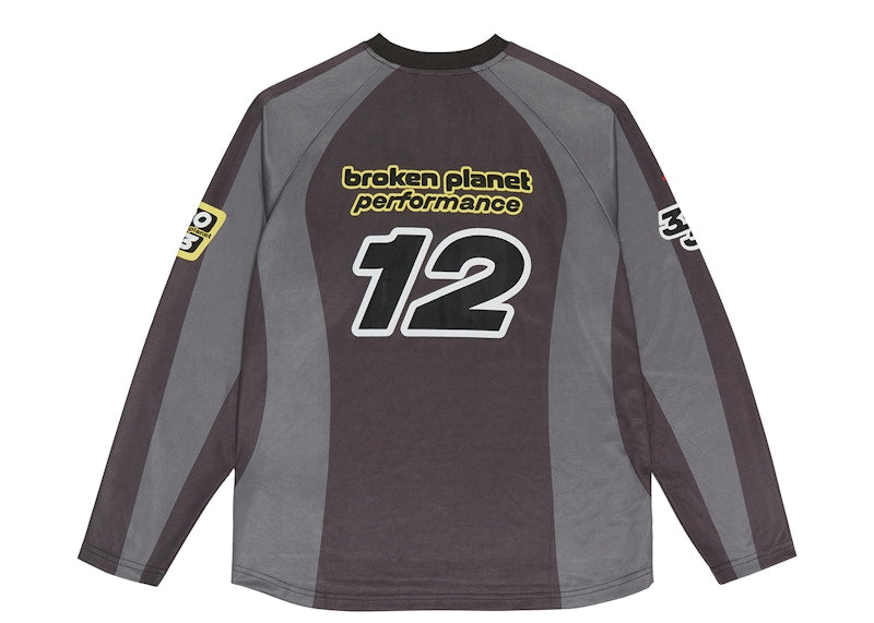 Broken Planet Football Long Sleeve Tee Black/Gray