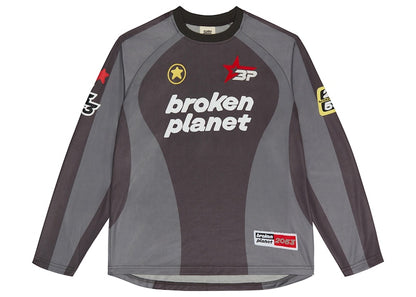 Broken Planet Football Long Sleeve Tee Black/Gray