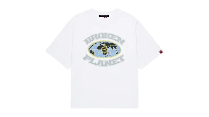 Broken Planet Market Grid T Shirt Snow White