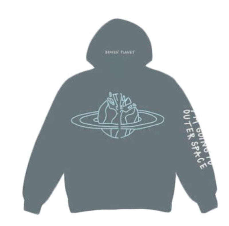 Broken Planet Outer Space Zip Up Hoodie Blue