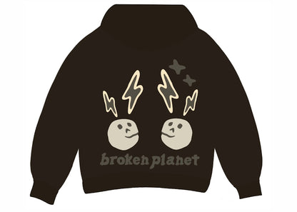 Broken Planet Shift of Energy Hoodie Dark Brown