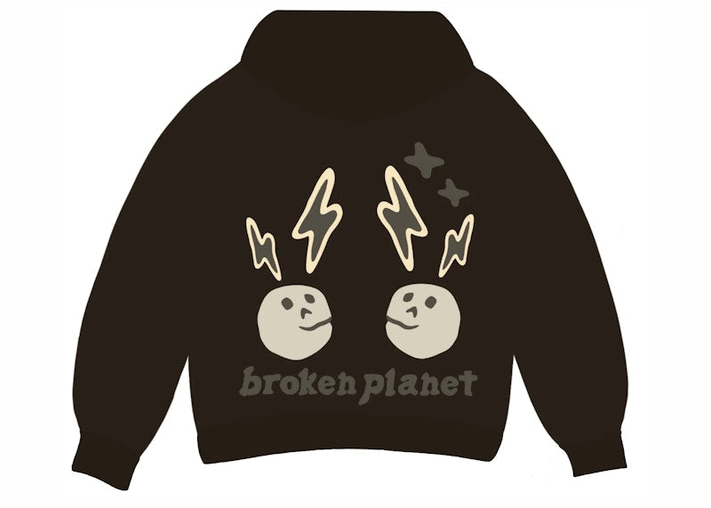 Broken Planet Shift of Energy Hoodie Dark Brown