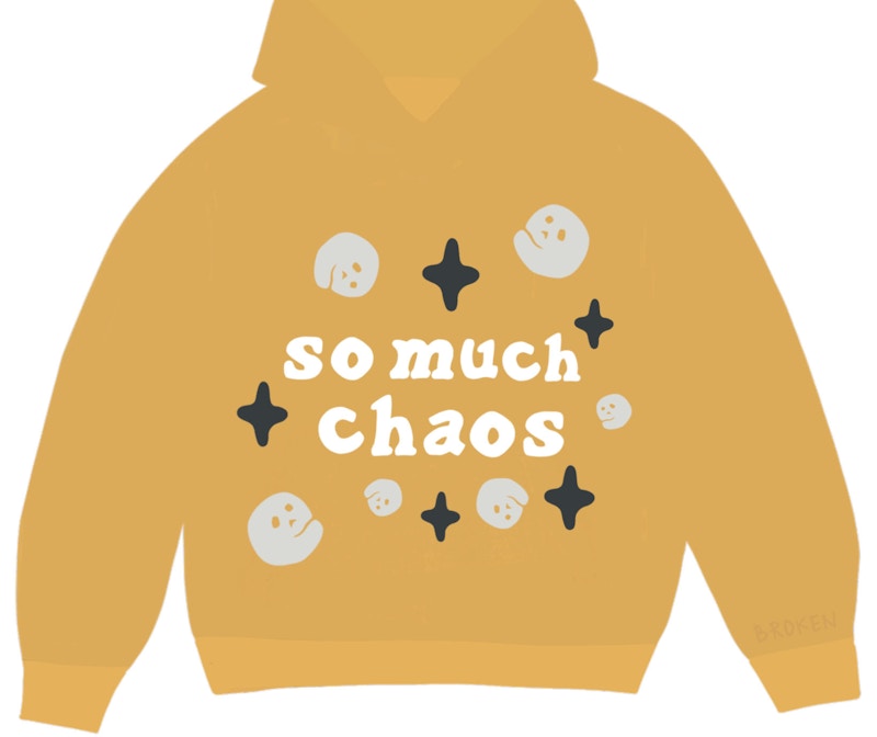Broken Planet So Much Chaos Hoodie Mustard Yellow