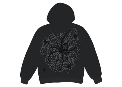 Broken Planet Spider Web Zip Up Hoodie Soot Black