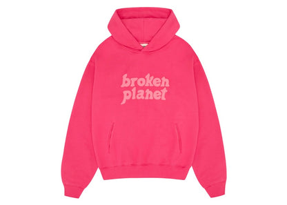 Broken Planet Monochrome Hoodie Fuchsia Pink