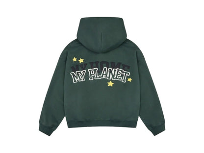 Broken Planet My Planet Zip Up Hoodie Green